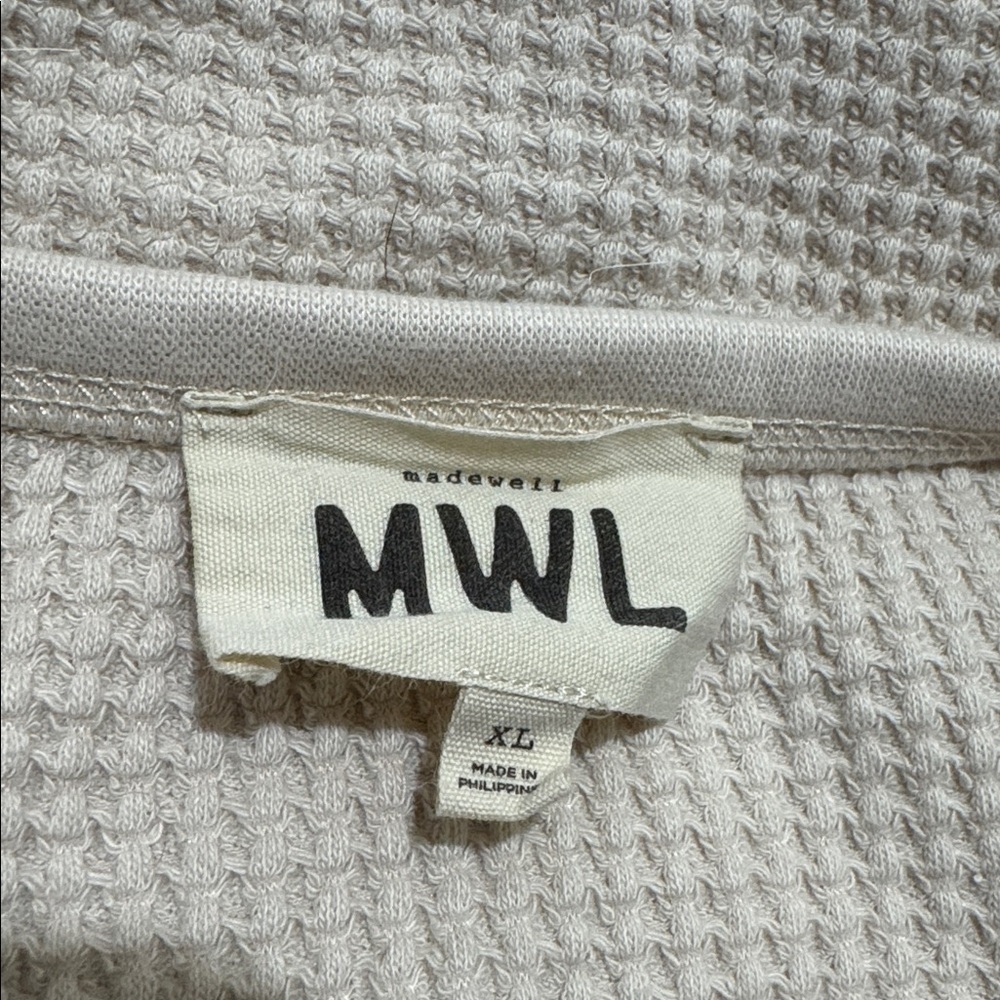 Madewell Cream Waffle-Knit Long Sleeve Crop Top - Picture 8 of 10